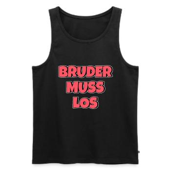 Bruder muss los - Männer Premium Bio Tank Top - Schwarz - Vorne - AI Model Male 178 light (178cm)