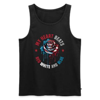 Amerikanisch Patriotisch USA Design - Männer Premium Bio Tank Top - Schwarz - Vorne - Michal (187cm)
