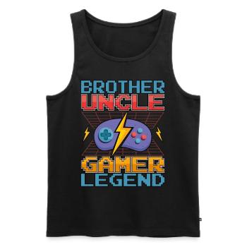 Brother Uncle Gamer Legend Video Gaming - Men's Premium Organic Tank Top - black - Front - AI Model Male 178 light (178cm)