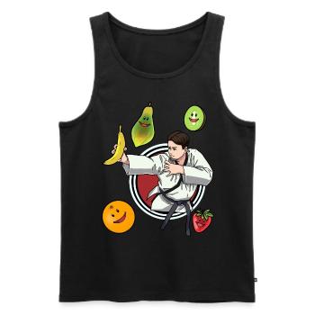 Self-Défense Vitamines Fruit Judo Fruit Victoire - Débardeur bio Premium Homme - noir - Devant - Michal (187cm)
