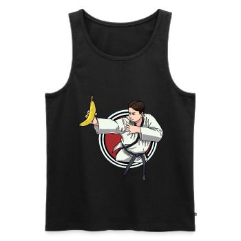Fruit Fruits Banana Karate Fighter Judo Child - Men's Premium Organic Tank Top - black - Front - Michal (187cm)