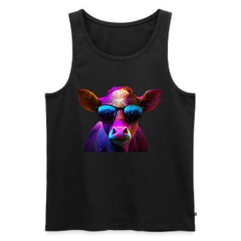 cows farmer farmer cow lover funny cow - Men's Premium Organic Tank Top - black - Front - Michal (187cm)