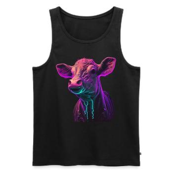 cows farmer farmer cow lover funny cow - Men's Premium Organic Tank Top - black - Front - Michal (187cm)