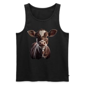 cows farmer farmer cow lover funny cow - Men's Premium Organic Tank Top - black - Front - Michal (187cm)