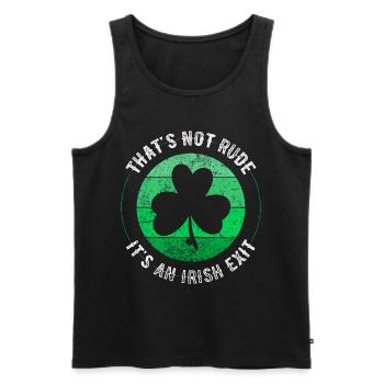 Irish Exit Saint Patrick's Day Retro Clover - Men's Premium Organic Tank Top - black - Front - Michal (187cm)