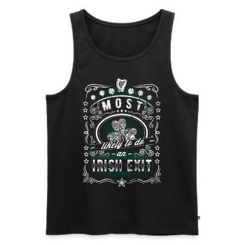 Irish Exit Saint Patrick's Day Vintage Gift - Men's Premium Organic Tank Top - black - Front - Michal (187cm)