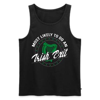 Most Likely To Do An Irish Exit Saint Patrick Day - Men's Premium Organic Tank Top - black - Front - Michal (187cm)