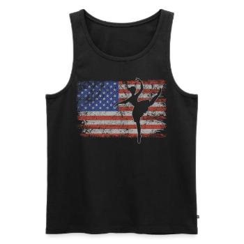 Ballet Retro USA Flag Tutu 4 juillet Ballet - Débardeur bio Premium Homme - noir - Devant - Michal (187cm)