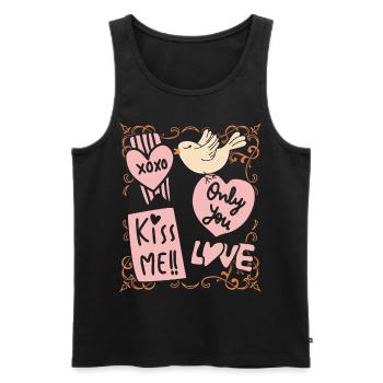 Saint-Valentin XOXO-Doodle amour-amour romantique - Débardeur bio Premium Homme - noir - Devant - AI Model Male 178 light (178cm)