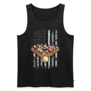 Billard Retro USA Flagge Billardkugel 4th of July - Männer Premium Bio Tank Top - Schwarz - Vorne - AI Model Male 178 light (178cm)