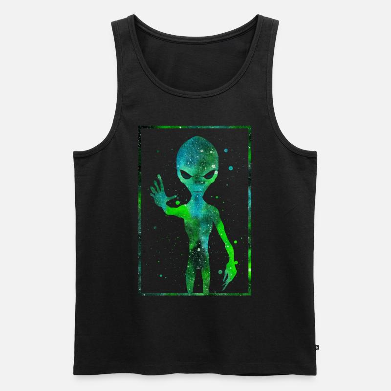 Cryptidcore Estetica Alieno Extraterrestre - Canottiera ecologica premium da uomo - nero