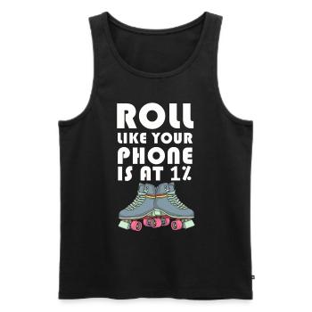 Inline Skater - Männer Premium Bio Tank Top - Schwarz - Vorne - AI Model Male 178 light (178cm)