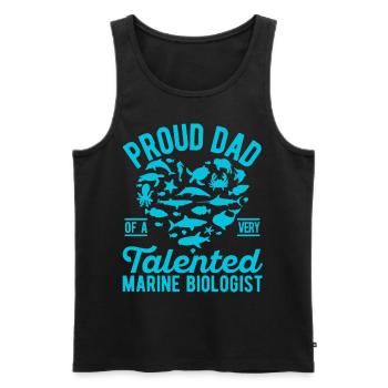 Biologiste marin Papa Marine Biology - Débardeur bio Premium Homme - noir - Devant - AI Model Male 178 light (178cm)