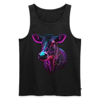 cows farmer farmer cow lover funny cow - Men's Premium Organic Tank Top - black - Front - Michal (187cm)