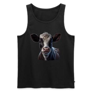 cows farmer farmer cow lover funny cow - Men's Premium Organic Tank Top - black - Front - Michal (187cm)