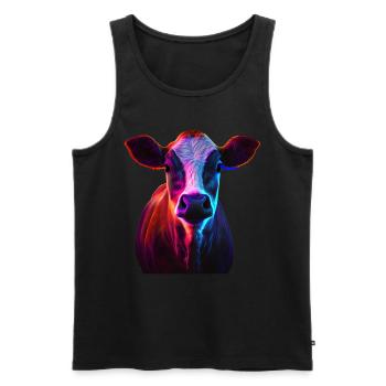 cows farmer farmer cow lover funny cow - Men's Premium Organic Tank Top - black - Front - Michal (187cm)