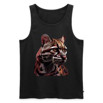 just a boy girl who loves Ocelots Ocelot ocelot ocelot - Men's Premium Organic Tank Top - black - Front - AI Model Male 178 light (178cm)