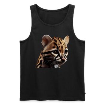 just a boy girl who loves Ocelots Ocelot ocelot ocelot - Men's Premium Organic Tank Top - black - Front - AI Model Male 178 light (178cm)