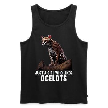 just a boy girl who loves Ocelots Ocelot ocelot ocelot - Men's Premium Organic Tank Top - black - Front - AI Model Male 178 light (178cm)