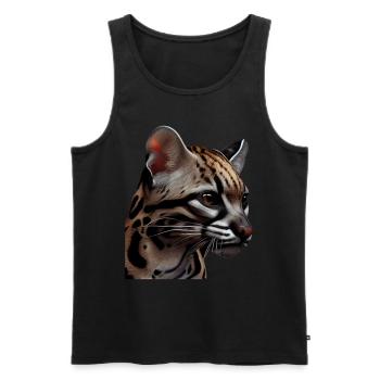 just a boy girl who loves Ocelots Ocelot ocelot ocelot - Men's Premium Organic Tank Top - black - Front - AI Model Male 178 light (178cm)
