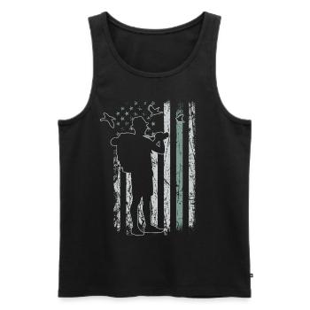 Observation des oiseaux Retro USA Flag 4 juillet - Débardeur bio Premium Homme - noir - Devant - Michal (187cm)