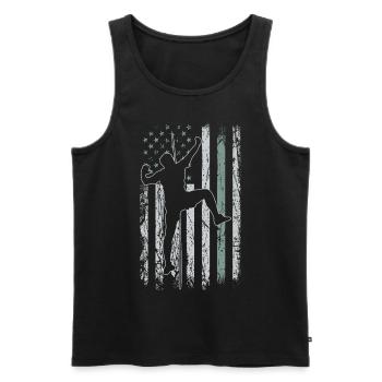 Bouldern Retro USA Flagge Freeclimbing 4th of July - Männer Premium Bio Tank Top - Schwarz - Vorne - Michal (187cm)