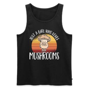 Cueilleur de champignons Chasseurs de champignons Amateurs de champignons Champignons Ferme de champignons - Débardeur bio Premium Homme - noir - Devant - AI Model Male 178 light (178cm)