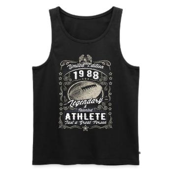 Vintage 1988 Football Cadeau d’anniversaire Hobby - Débardeur bio Premium Homme - noir - Devant - Michal (187cm)