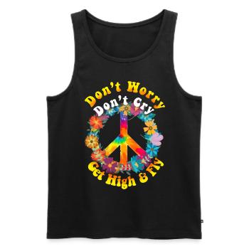 Hippie - Männer Premium Bio Tank Top - Schwarz - Vorne - AI Model Male 178 light (178cm)
