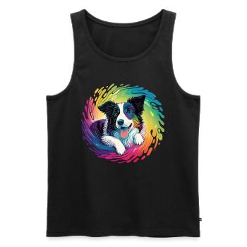 Hunde Spruch Border Collie Design - Männer Premium Bio Tank Top - Schwarz - Vorne - Michal (187cm)