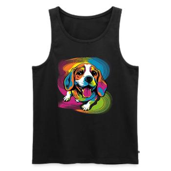 Dog Saying Beagle Design pour les amoureux des chiens - Débardeur bio Premium Homme - noir - Devant - Michal (187cm)