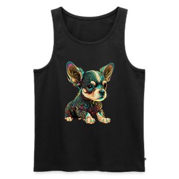 Dog Cartoon Chihuahua Design pour les amoureux des chiens - Débardeur bio Premium Homme - noir - Devant - Michal (187cm)