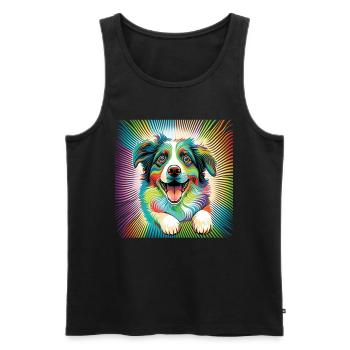 Dogs Australian Shepherd dog lovers Aussie - Men's Premium Organic Tank Top - black - Front - Michal (187cm)