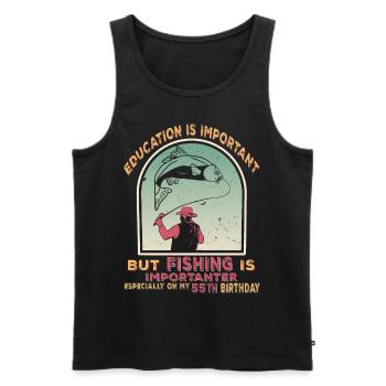 55 Years Angler Fishing Gift 55 Birthday - Men's Premium Organic Tank Top - black - Front - Michal (187cm)