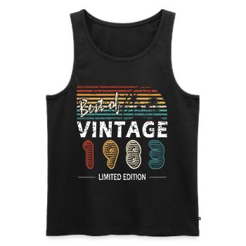 Original 1983 Jahrgang Vintage Retro Geburtstag - Männer Premium Bio Tank Top - Schwarz - Vorne - Michal (187cm)