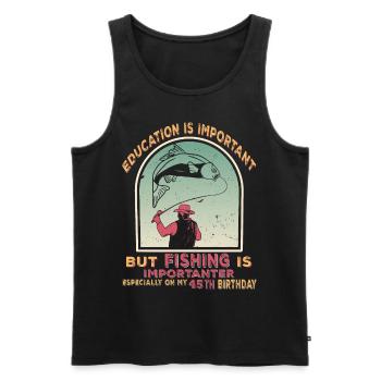 45 Years Gift 45 Birthday Angler Fishing - Men's Premium Organic Tank Top - black - Front - Michal (187cm)