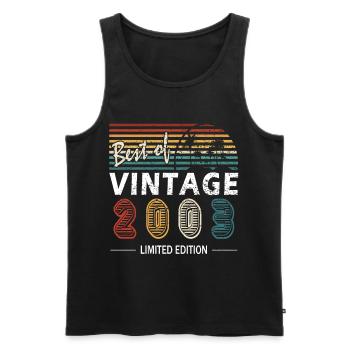 2003 Jahrgang Mann Mythos Legende - Men's Premium Organic Tank Top - black - Front - AI Model Male 178 light (178cm)