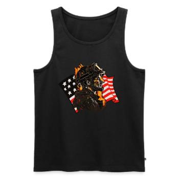 American Firefighter USA Fire Department - Débardeur bio Premium Homme - noir - Devant - Michal (187cm)