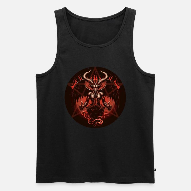 Baphomet Satanic Occultic Devil Pentagram - Débardeur bio Premium Homme - noir