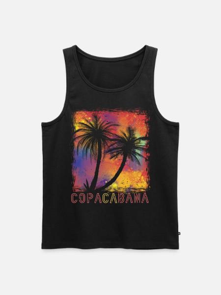 Palm farverige Copacabana Paradise Rio Beach Ocean - Herre Premium økologisk tanktop - sort
