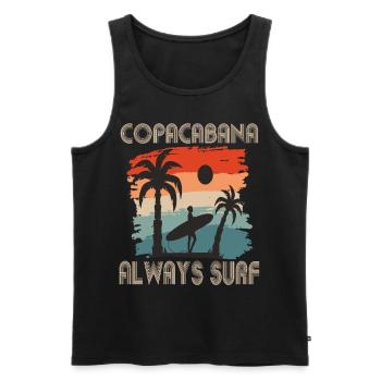 Copacabana Surfen Rio Urlaub Meer Strand Sonne - Männer Premium Bio Tank Top - Schwarz - Vorne - AI Model Male 178 light (178cm)