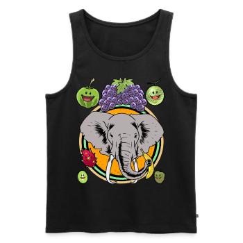 Elephant Summer Fruit Fruits Vitamins Healthy Child - Men's Premium Organic Tank Top - black - Front - Michal (187cm)