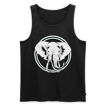 Eléphant Afrique Eléphants Faune Zoo Pachydermes - Débardeur bio Premium Homme - noir - Devant - Michal (187cm)