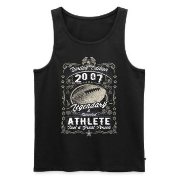Vintage 2007 Football Geburtstag Geschenk Hobby - Männer Premium Bio Tank Top - Schwarz - Vorne - Michal (187cm)