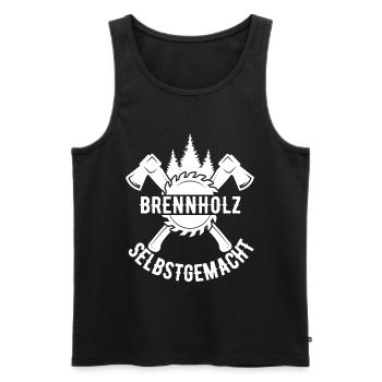 Brennholz Selbstgemacht Homemade Feuerholz - Männer Premium Bio Tank Top - Schwarz - Vorne - Michal (187cm)