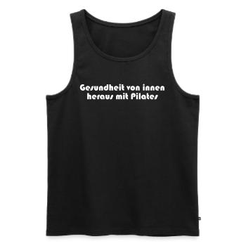 Pilates - Gesundheit von innen heraus mit Pilates - Männer Premium Bio Tank Top - Schwarz - Vorne - Michal (187cm)