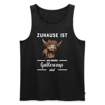 Galloway Rind I Schottland Rinderzucht für - Männer Premium Bio Tank Top - Schwarz - Vorne - AI Model Male 178 light (178cm)