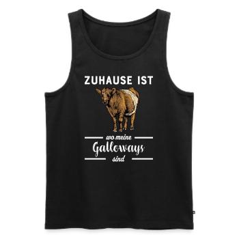Galloway Rind I Schottland Rinderzucht für - Männer Premium Bio Tank Top - Schwarz - Vorne - AI Model Male 178 light (178cm)