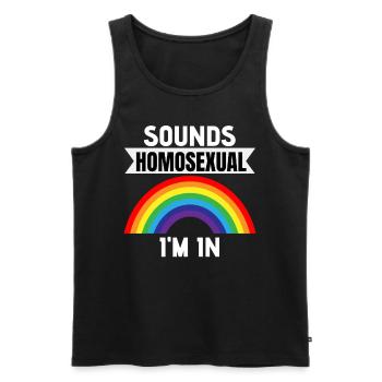 Drapeau arc-en-ciel Gay Pride Mois Cadeau LGBTQ - Débardeur bio Premium Homme - noir - Devant - Michal (187cm)
