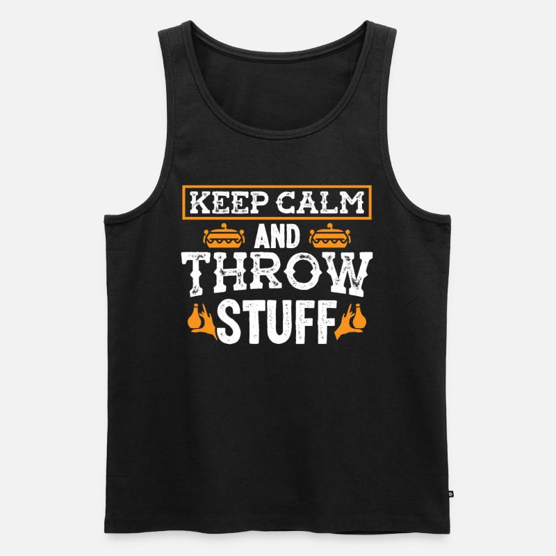 Calm an throw Stuff - Männer Premium Bio Tank Top - Schwarz